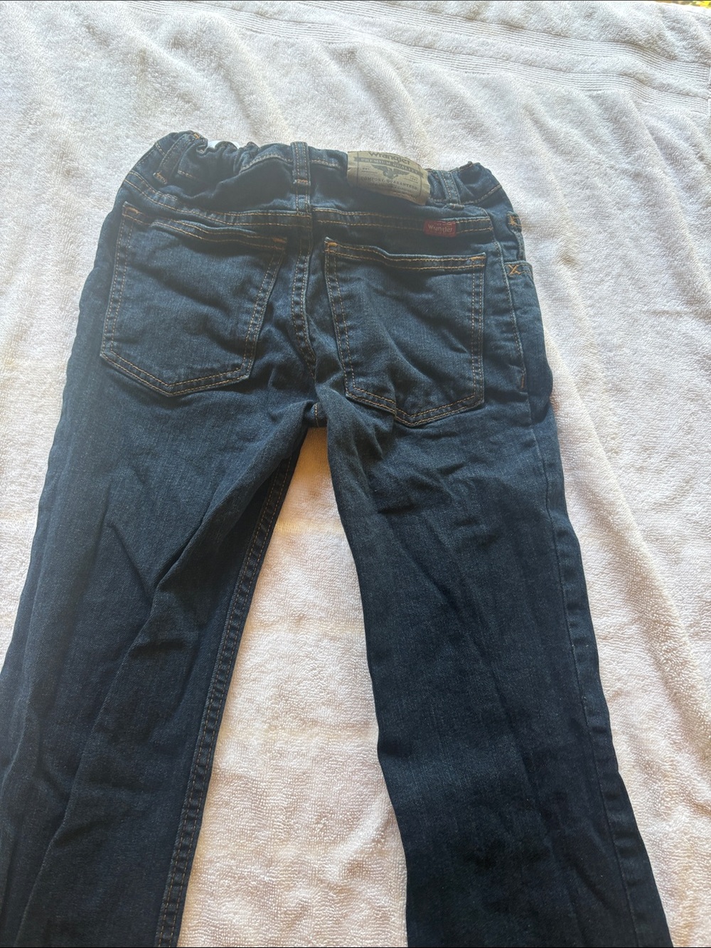 Wrangler Dark Blue Kids Elastic Waist Straight Jeans